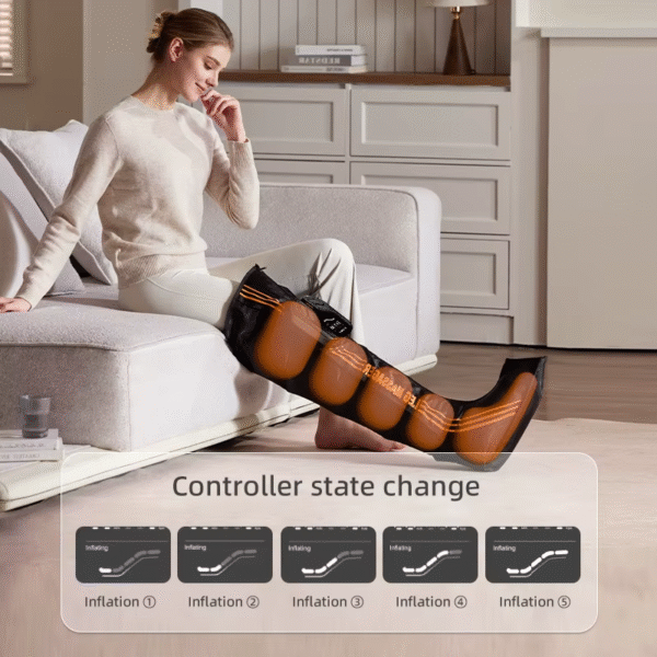 Wireless Heated Air Compression Leg Massager | Portable Calf Recovery Wraps | OEM/ODM Manufacturer - Image 3